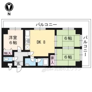 ハイムフロイデン一乗寺【6階】の間取り