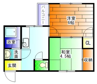 コーポ衣掛【4階】の間取り