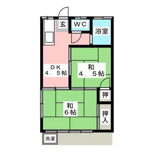 フラワーハイツ【1階】の間取り
