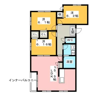 Four Seasons山手【2階】の間取り