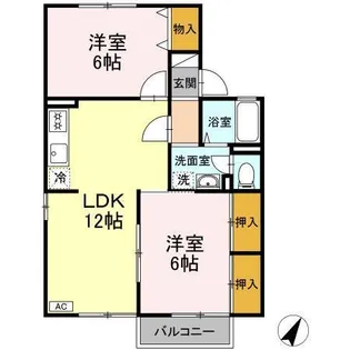 セジュール山田 B【2階】の間取り