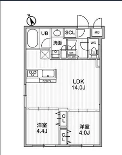 ルネサンスコート桜新町【1階】の間取り