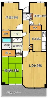 グランディール紫竹山【6階】の間取り