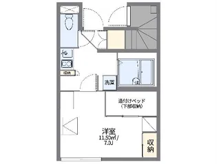レオパレス土原【1階】の間取り