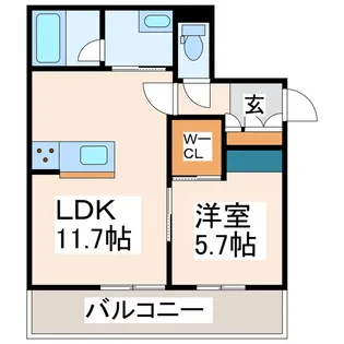 CarreFour菊陽【2階】の間取り