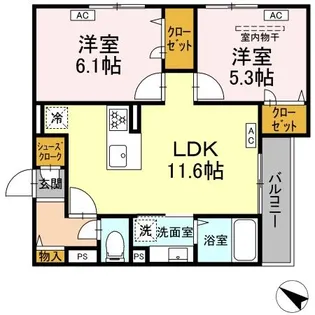 D-ROOM新宿I-A【3階】の間取り