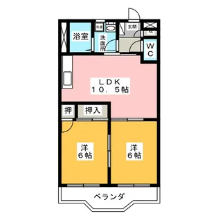 シャトー飯田2号【1階】の間取り