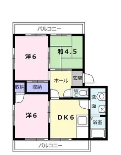 コーポ駅部田【2階】の間取り
