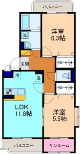 グランシェール【1階】の間取り