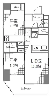 ジェノヴィア東日暮里グリーンヴェール【9階】の間取り