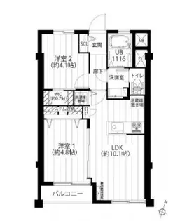 巣鴨コーポラス【10階】の間取り