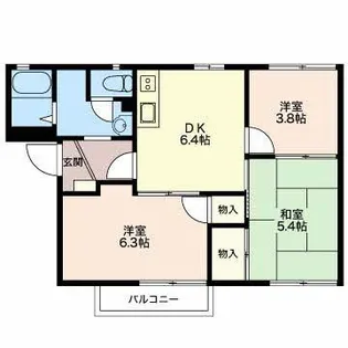 ハイツM&M鴻之台【1階】の間取り