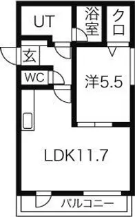 北海道札幌市豊平区月寒西一条8【マンション】の間取り