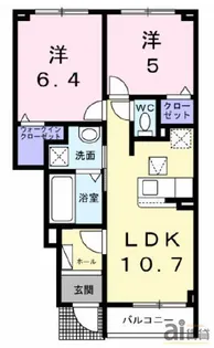 東京都東久留米市下里2【アパート】の間取り