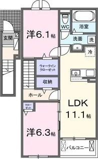 アクアルーチェ久保泉I【2階】の間取り