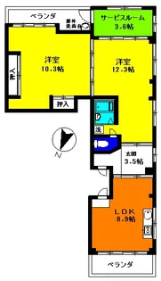 牛浜駅前マンション【2階】の間取り