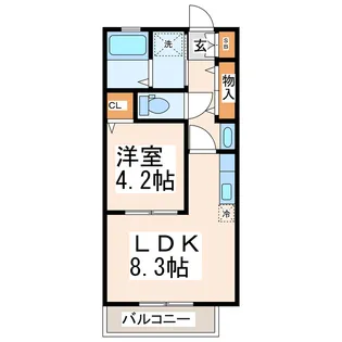 エスポワール参番館B【2階】の間取り