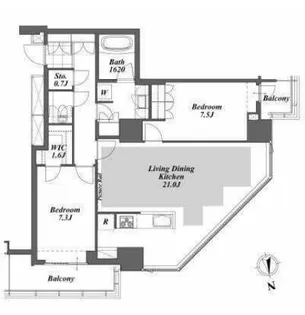 Brillia ist Tower 勝どき【37階】の間取り