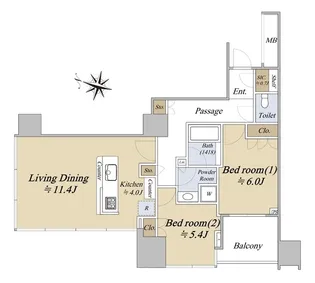 大崎ウエストシティタワーズ【17階】の間取り