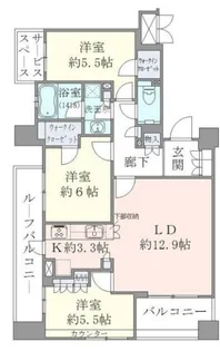 ジオ四谷坂町【5階】の間取り