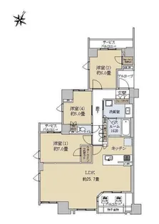 ワコーレ神戸山本通ベルヴェツィオ【3階】の間取り