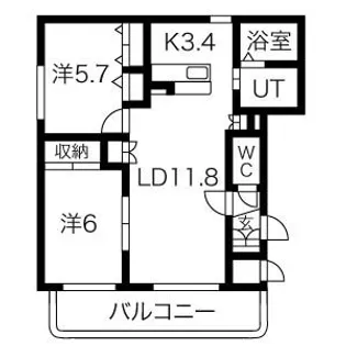 LIFE畔田【3階】の間取り