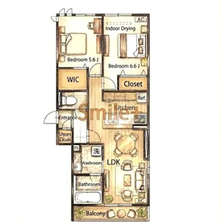 プレミール北長瀬【2階】の間取り