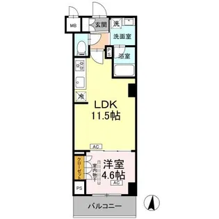 ロイジェント潮見【4階】の間取り