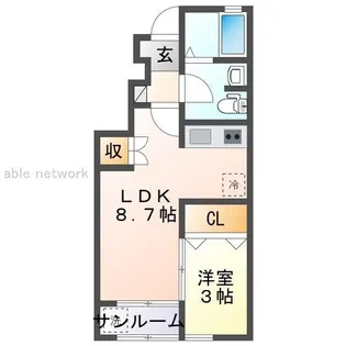カルム アヴェニュー【1階】の間取り