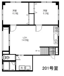 ティーズフィールド【2階】の間取り