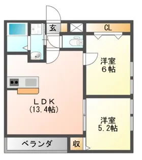 ステラウッド軽里【1階】の間取り