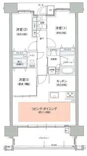ソシオ府中パークサイド【8階】の間取り