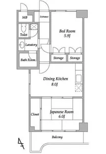 ベルエア調布【6階】の間取り