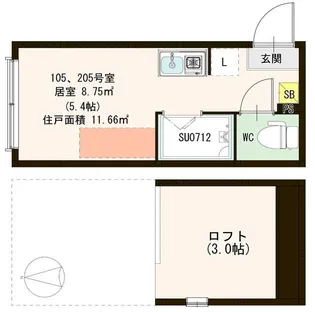 ハーモニーテラス志茂XIV【2階】の間取り