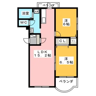 ピュアライフみをつくし【2階】の間取り