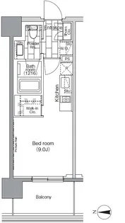 パークハビオ芝浦【11階】の間取り