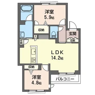 フェリーチェクレスト【2階】の間取り