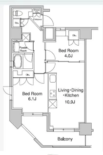 プラウドフラット浅草駒形【13階】の間取り