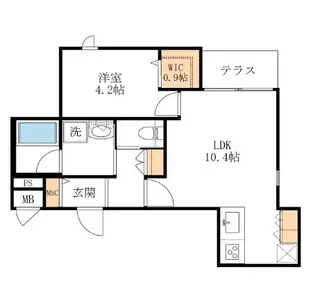 アクアシオン【1階】の間取り