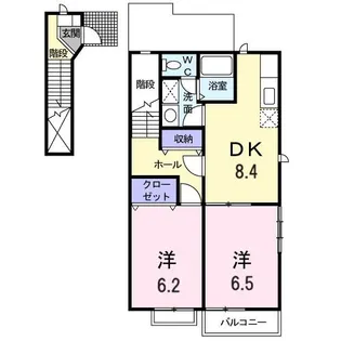 CASA・PATIO B棟【2階】の間取り