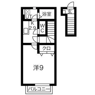 プロパティー長町B【2階】の間取り