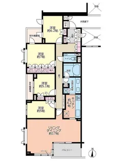 ザ フィネスト上野毛パークハウス【4階】の間取り
