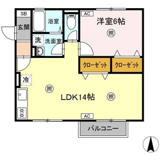 ベルデュール B棟【1階】の間取り