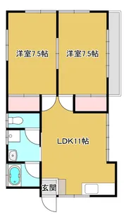ホワイトバレー木原【2階】の間取り