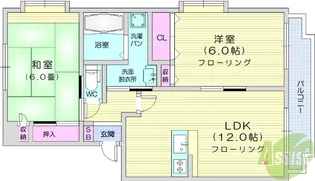 レジュウィールF棟【1階】の間取り