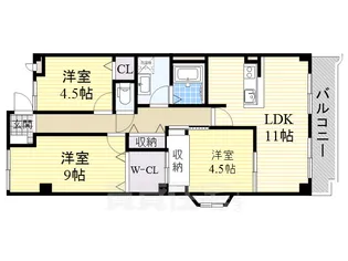 シェリール河崎2【4階】の間取り