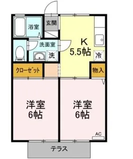 ザ・ドゥシェル【1階】の間取り