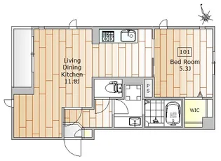 セジュール下馬【1階】の間取り