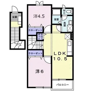 メゾンラフィーネA【2階】の間取り