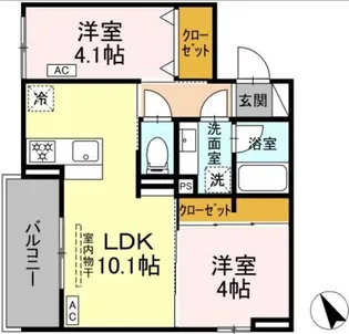 ディーブレス和田町【2階】の間取り